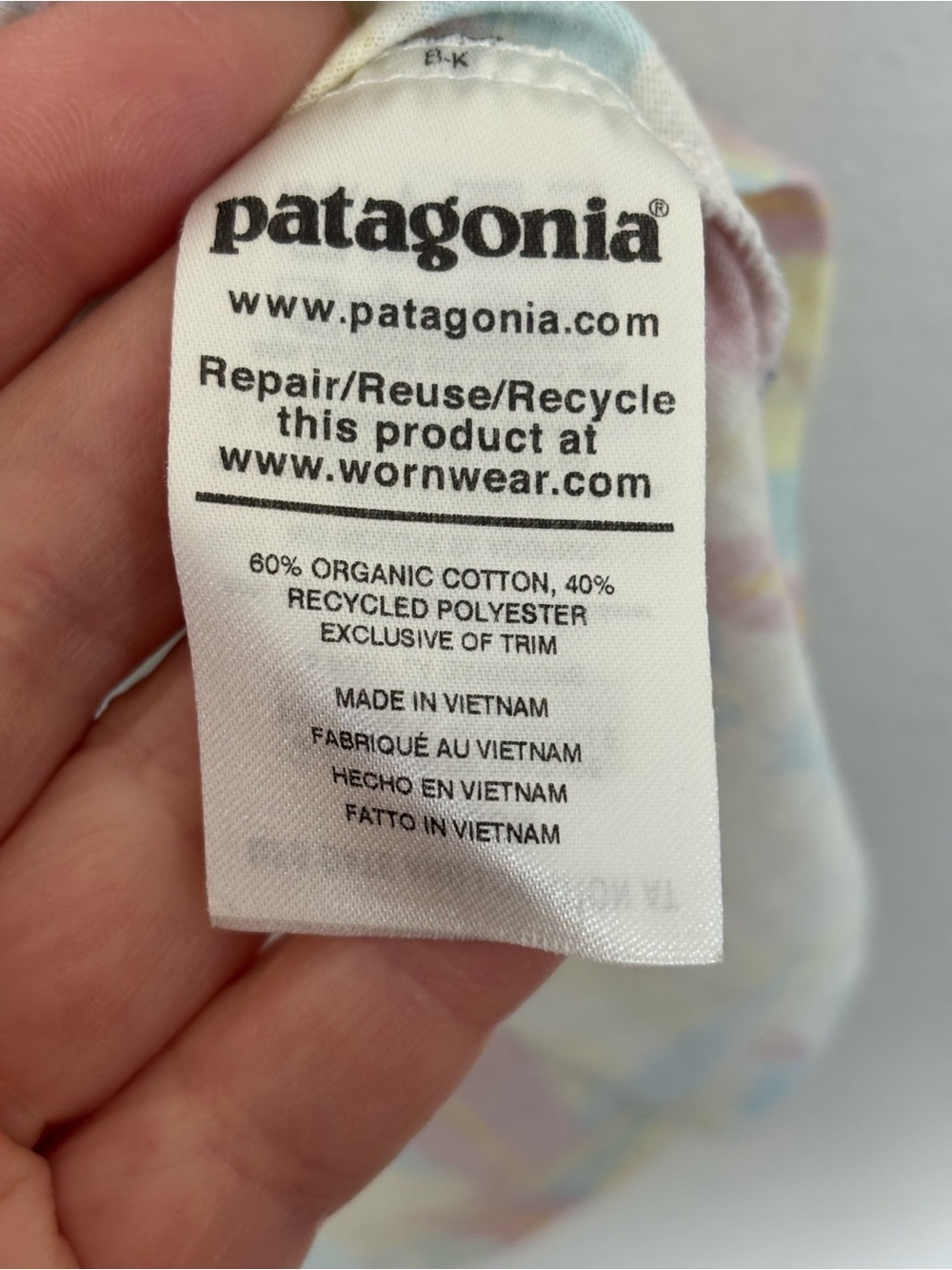 Patagonia Pastel Floral Leaf Short Sleeve Tee - Pink Blue Yellow - Picture 5 of 5